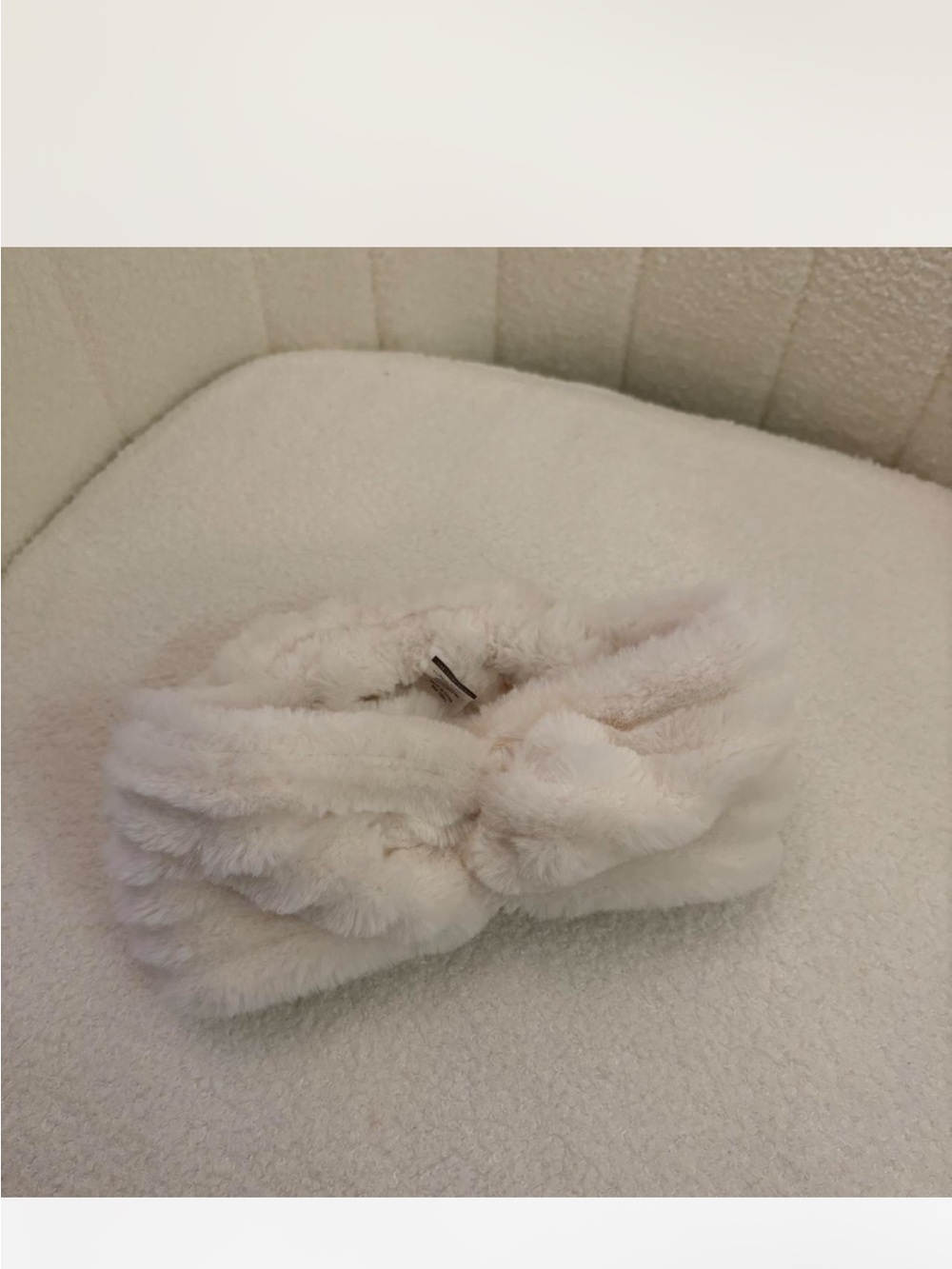 Plush Faux Fur Headband in Light Blush